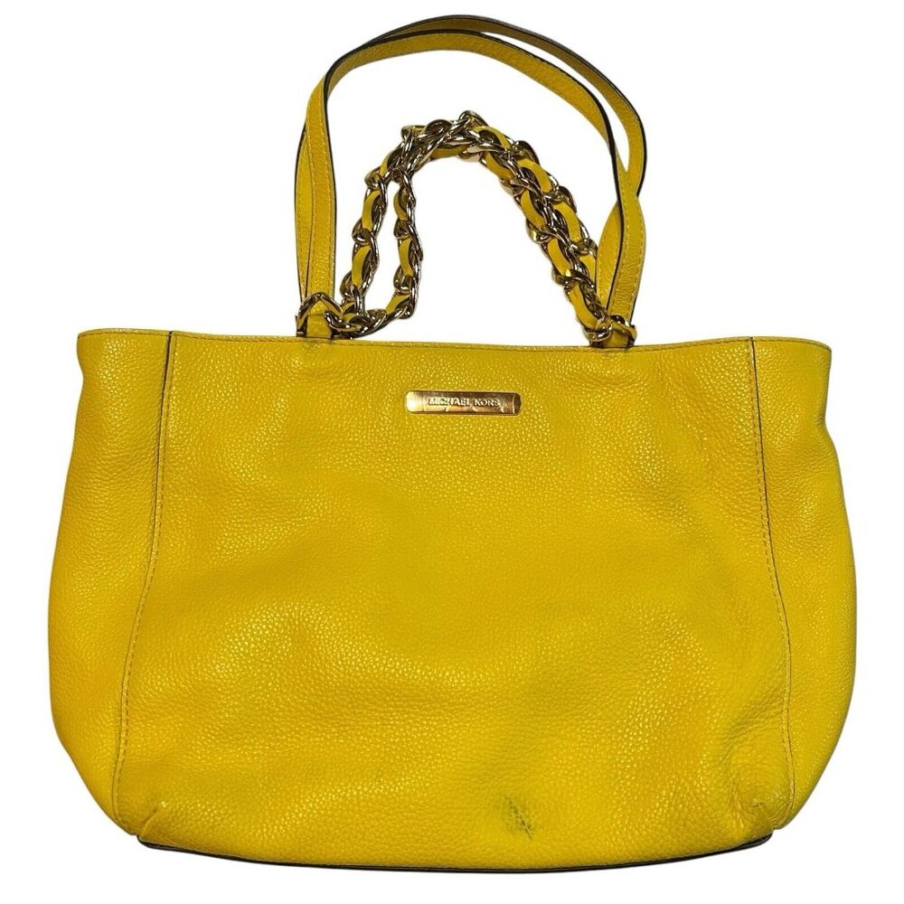 Michael Kors Harper Purse 35S5GRPT3L Tote Leather Citrus Agsbeagle Yellow Read